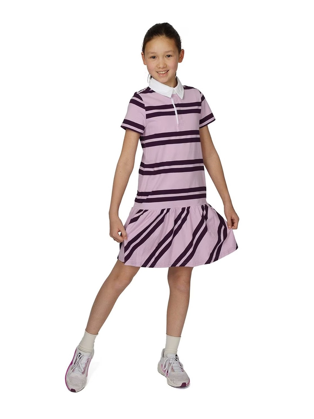 GAP Pink and Purple Striped Polo Dress